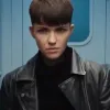 SAS: RED NOTICE GRACE LEWIS BLACK BIKER JACKET