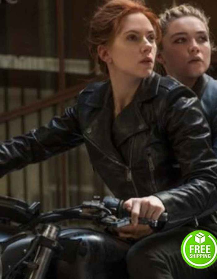 BLACK WIDOW SCARLETT JOHANSSON (NATASHA ROMANOFF) BLACK LEATHER JACKET BLACK WIDOW SCARLETT JOHANSSON (NATASHA ROMANOFF) BLACK LEATHER JACKET