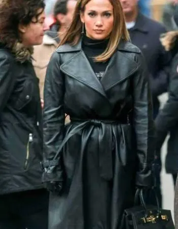 SECOND ACT JENNIFER LOPEZ LEATHER COAT