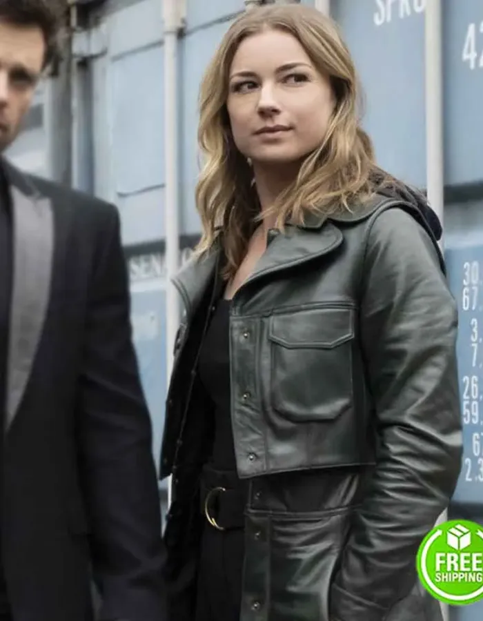 The Falcon and The Winter Soldier Emily Vancamp (Sharon Carter) Black Leather Coat The Falcon and The Winter Soldier Emily Vancamp (Sharon Carter) Black Leather Coat