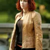 THE AVENGERS SCARLETT JOHANSSON BROWN JACKET