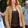 THE AVENGERS SCARLETT JOHANSSON BROWN JACKET