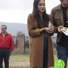 THE BACHELOR VICTORIA FULLER BROWN WOOL TRENCH COAT