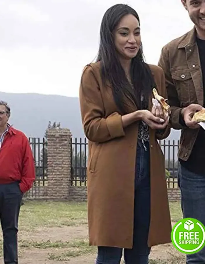 THE BACHELOR VICTORIA FULLER BROWN WOOL TRENCH COAT