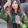 THE ETERNALS GEMMA CHAN (SERSI) GREEN COTTON TRENCH COAT THE ETERNALS GEMMA CHAN (SERSI) GREEN COTTON TRENCH COAT
