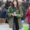 THE ETERNALS GEMMA CHAN (SERSI) GREEN COTTON TRENCH COAT THE ETERNALS GEMMA CHAN (SERSI) GREEN COTTON TRENCH COAT