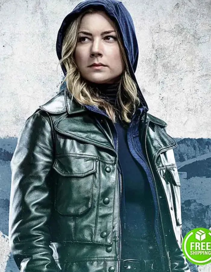 The Falcon and The Winter Soldier Emily Vancamp (Sharon Carter) Black Leather Coat The Falcon and The Winter Soldier Emily Vancamp (Sharon Carter) Black Leather Coat