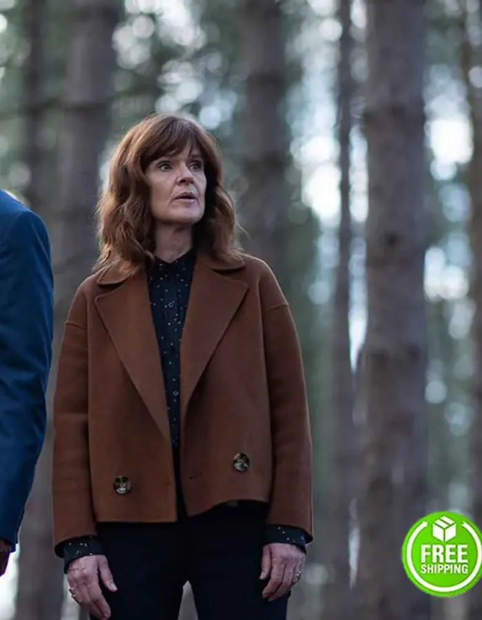 THE STRANGER SIOBHAN FINNERAN (JOHANNA GRIFFIN) BROWN WOOL JACKET