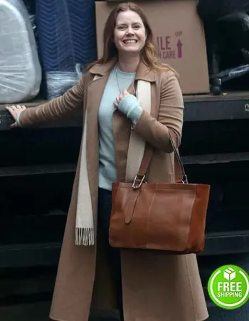 THE WOMAN IN THE WINDOW AMY ADAMS (ANNA FOX) BROWN WOOL COAT