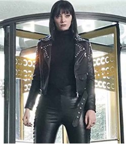 THE GIFTED EMMA DUMONT (LORNA DANE) BLACK LEATHER JACKET THE GIFTED EMMA DUMONT (LORNA DANE) BLACK LEATHER JACKET