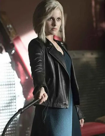 IZOMBIE ROSE MCIVER (OLIVIA MOORE) BLACK LEATHER JACKET