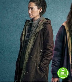 TWO WEEKS TO LIVE SIAN CLIFFORD (TINA NOAKES) BROWN COTTON HOODED COAT