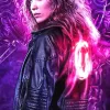 ALBA BAPTISTA WARRIOR NUN AVA BLACK LEATHER JACKET