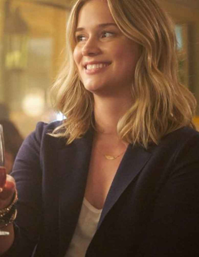 YOU ELIZABETH LAIL (GUINEVERE BECK) BLUE BLAZER COTTON COAT