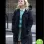 A RAINY DAY IN NEW YORK ELLE FANNING (ASHLEIGH) BLACK COTTON COAT WITH HOOD
