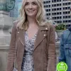 BATWOMAN BRIANNE HOWEY (REAGAN) BROWN SUEDE LEATHER JACKET