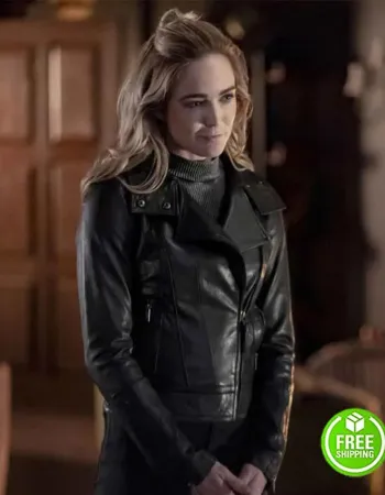 ARROW SEASON 8 CAITY LOTZ (SARA LANCE) BLACK LEATHER JACKET