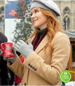 CHRISTMAS IN VIENNA SARAH DREW (JESS WATERS) WOOL TRENCH COAT