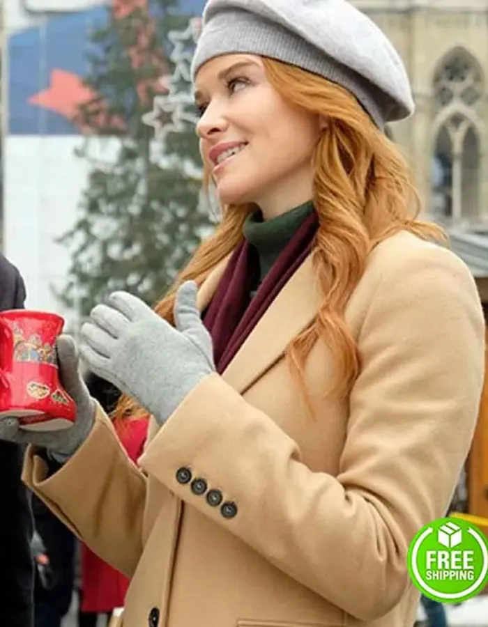 CHRISTMAS IN VIENNA SARAH DREW (JESS WATERS) WOOL TRENCH COAT