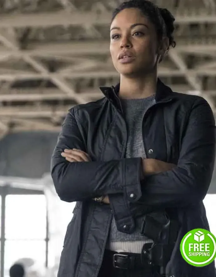 DEBRIS RIANN STEELE (FINOLA JONES) BLACK COTTON JACKET DEBRIS RIANN STEELE (FINOLA JONES) BLACK COTTON JACKET