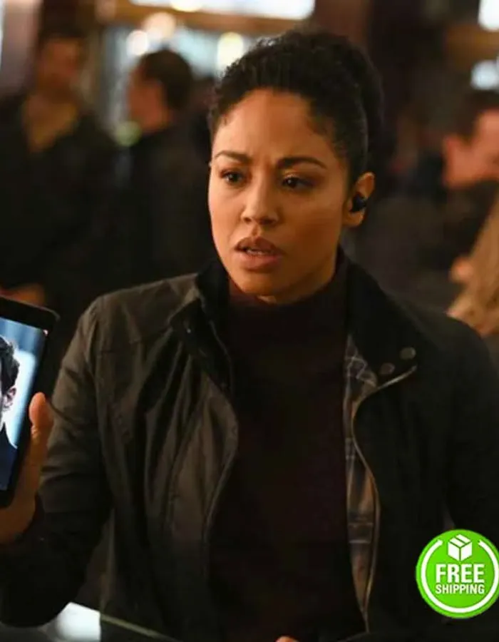 DEBRIS RIANN STEELE (FINOLA JONES) BLACK COTTON JACKET DEBRIS RIANN STEELE (FINOLA JONES) BLACK COTTON JACKET