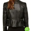 ARROW JULIANA HARKAVY (DINAH DRAKE) BLACK LEATHER JACKET ARROW JULIANA HARKAVY (DINAH DRAKE) BLACK LEATHER JACKET