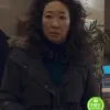 KILLING EVE SANDRA OH (EVE POLASTRI) BLACK COTTON COAT
