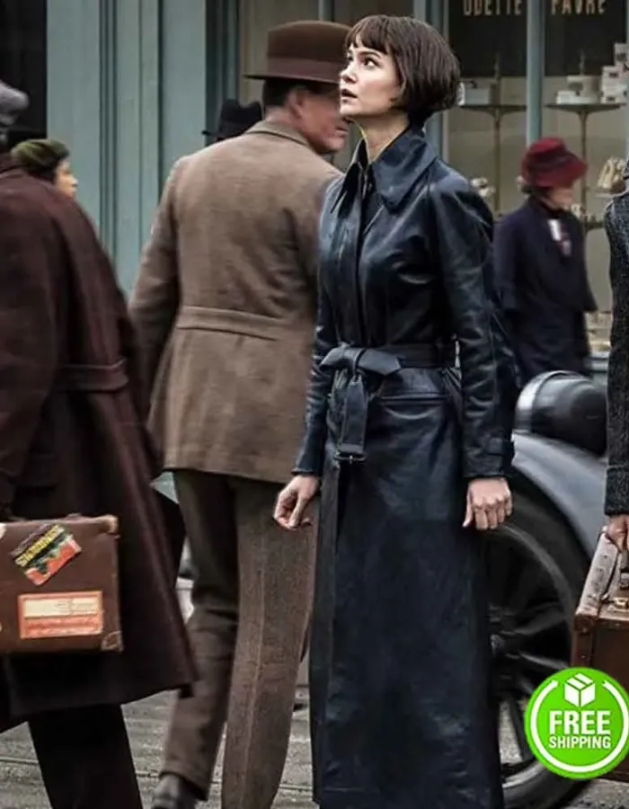 FANTASTIC BEASTS 2 KATHERINE WATERSTON (TINA GOLDSTEIN) BLACK LEATHER COAT FANTASTIC BEASTS 2 KATHERINE WATERSTON (TINA GOLDSTEIN) BLACK LEATHER COAT