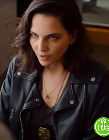 GOOD MORNING VERONICA TAINA MULLER (VERONICA TORRES) BLACK LEATHER JACKET