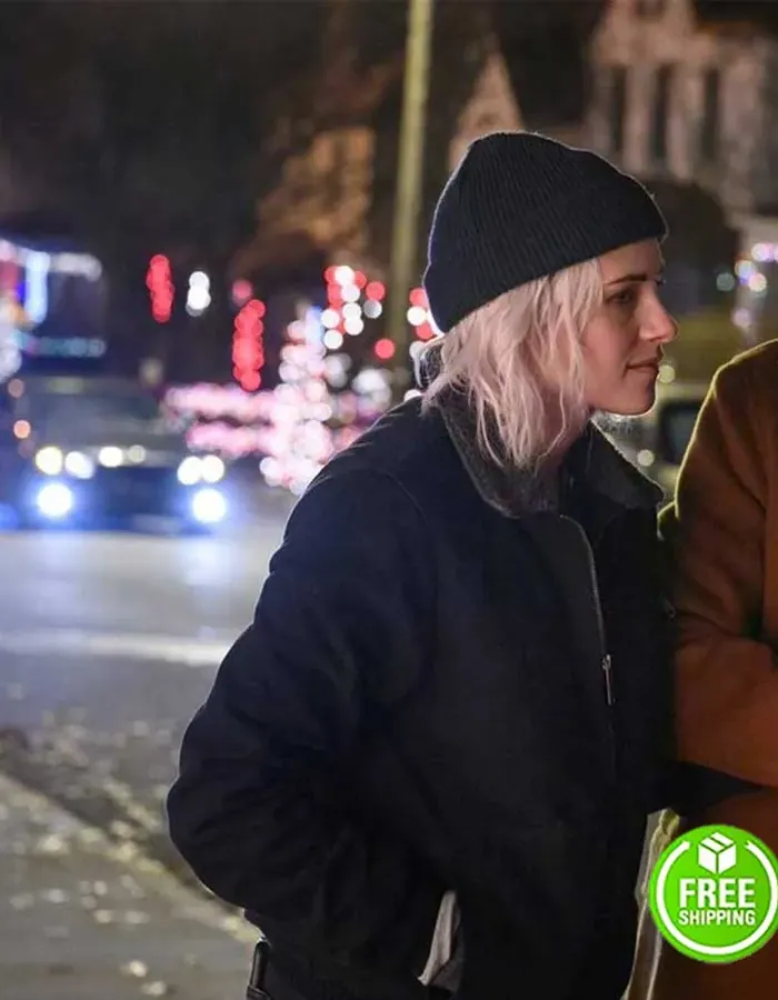 HAPPIEST SEASON KRISTEN STEWART (ABBY) BLACK BOMBER JACKET HAPPIEST SEASON KRISTEN STEWART (ABBY) BLACK BOMBER JACKET