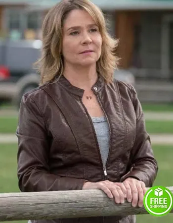 HEARTLAND MEGAN FOLLOWS (LILY BORDEN) BROWN LEATHER JACKET