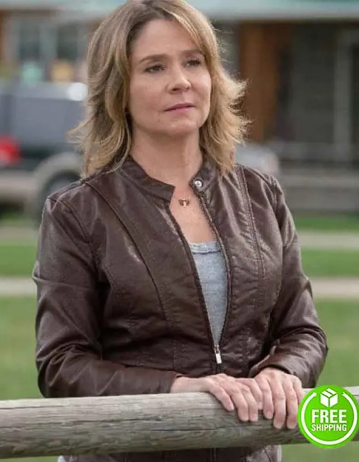HEARTLAND MEGAN FOLLOWS (LILY BORDEN) BROWN LEATHER JACKET HEARTLAND MEGAN FOLLOWS (LILY BORDEN) BROWN LEATHER JACKET
