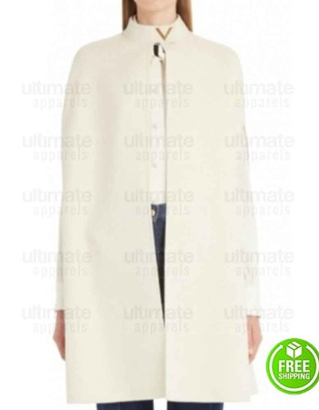 YOUNGER HILARY DUFF (KELSEY PETERS) WOOL WHITE CAPE COAT YOUNGER HILARY DUFF (KELSEY PETERS) WOOL WHITE CAPE COAT