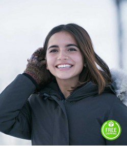 LET IT SNOW ISABELA MONER (JULIE) BLACK FUR HOODED COTTON JACKET