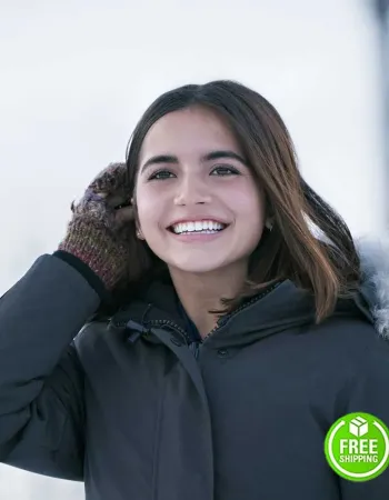 LET IT SNOW ISABELA MONER (JULIE) BLACK FUR HOODED COTTON JACKET