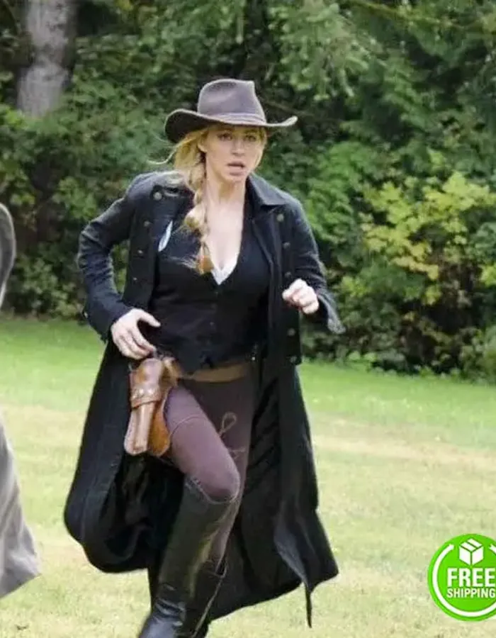 LEGENDS OF TOMORROW SEASON 5 JES MACALLAN (AVA SHARPE) BLACK TRENCH COAT