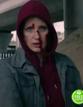 AVA JESSICA CHASTAIN (AVA) GREY COTTON JACKET