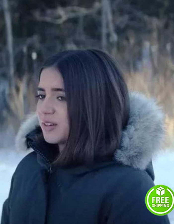 LET IT SNOW ISABELA MONER (JULIE) BLACK FUR HOODED COTTON JACKET