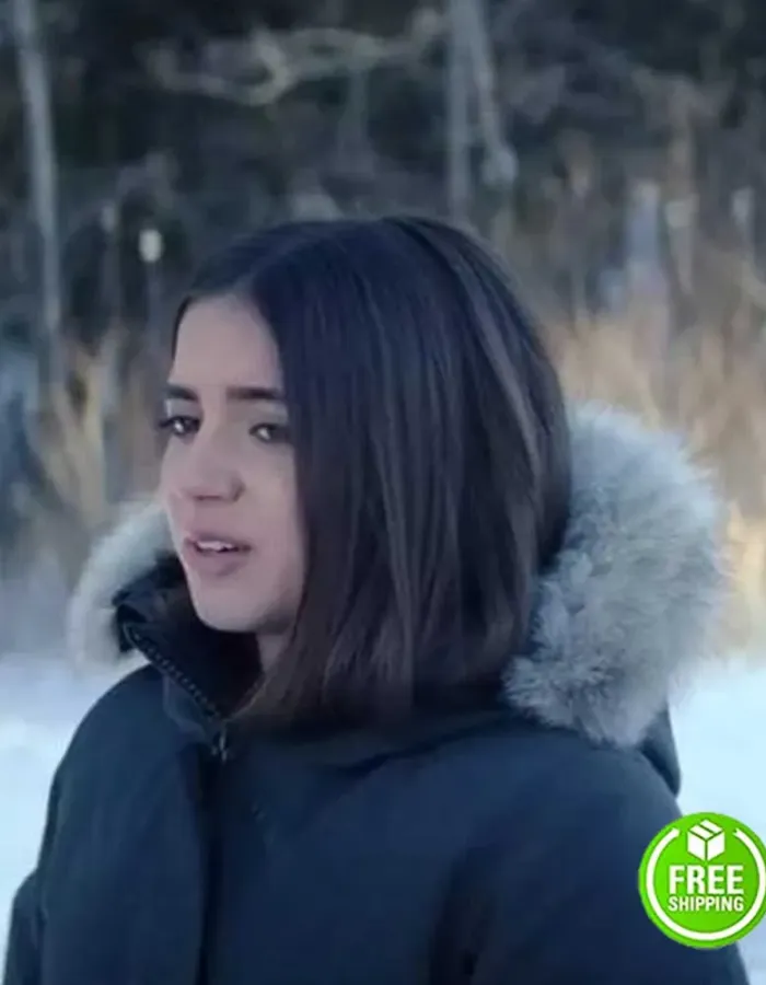 LET IT SNOW ISABELA MONER (JULIE) BLACK FUR HOODED COTTON JACKET