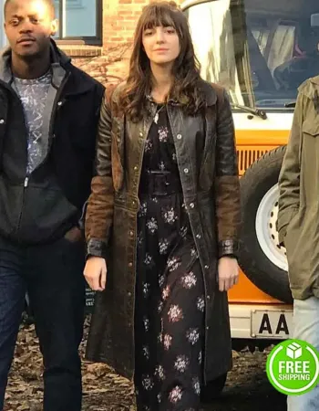 KAT AND THE BAND ELLA HUNT (KAT) BROWN LEATHER COAT KAT AND THE BAND ELLA HUNT (KAT) BROWN LEATHER COAT