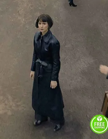 FANTASTIC BEASTS 2 KATHERINE WATERSTON (TINA GOLDSTEIN) BLACK LEATHER COAT FANTASTIC BEASTS 2 KATHERINE WATERSTON (TINA GOLDSTEIN) BLACK LEATHER COAT