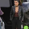 KOURTNEY KARDASHIAN BLACK LEATHER JACKET