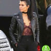 KOURTNEY KARDASHIAN BLACK LEATHER JACKET KOURTNEY KARDASHIAN BLACK LEATHER JACKET