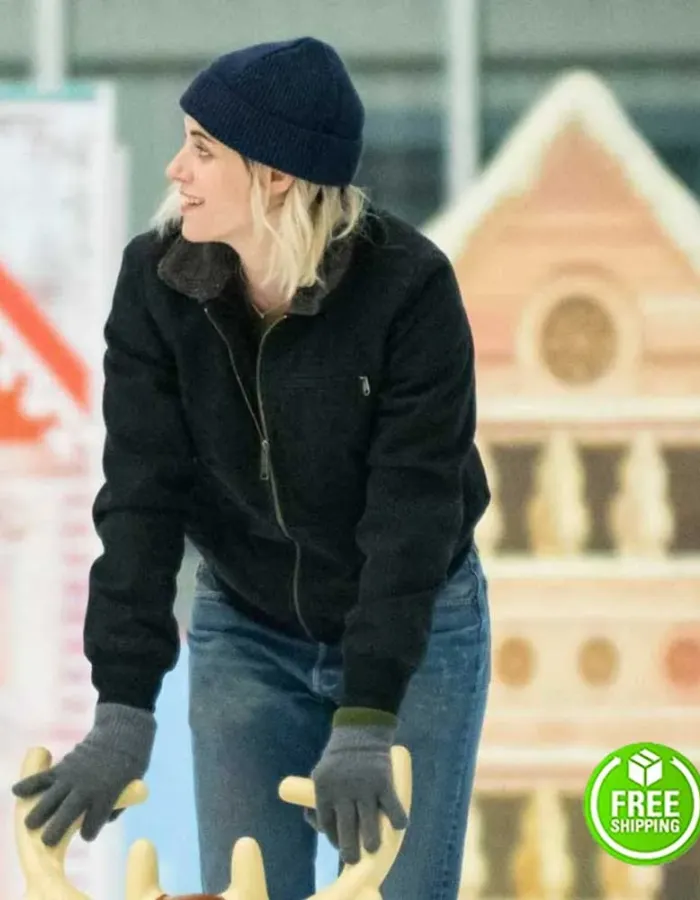 HAPPIEST SEASON KRISTEN STEWART (ABBY) BLACK BOMBER JACKET HAPPIEST SEASON KRISTEN STEWART (ABBY) BLACK BOMBER JACKET
