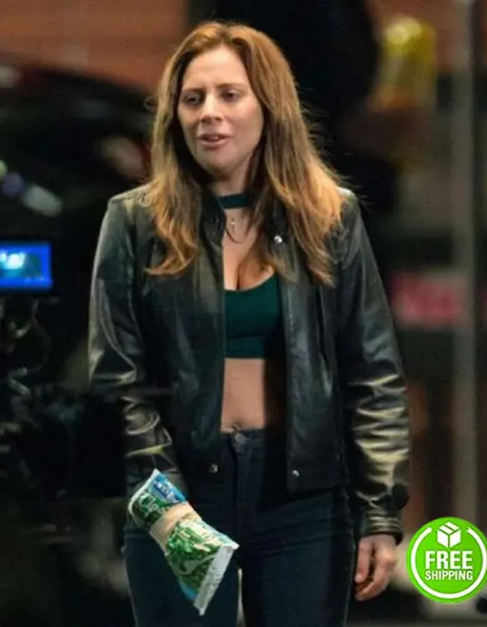 A STAR IS BORN LADY GAGA (ALLY) BLACK LEATHER JACKET