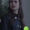 Inheritance Lily Collins Lauren Monroe Black Leather Coat 