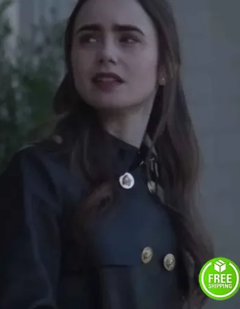 Inheritance Lily Collins Lauren Monroe Black Leather Coat 