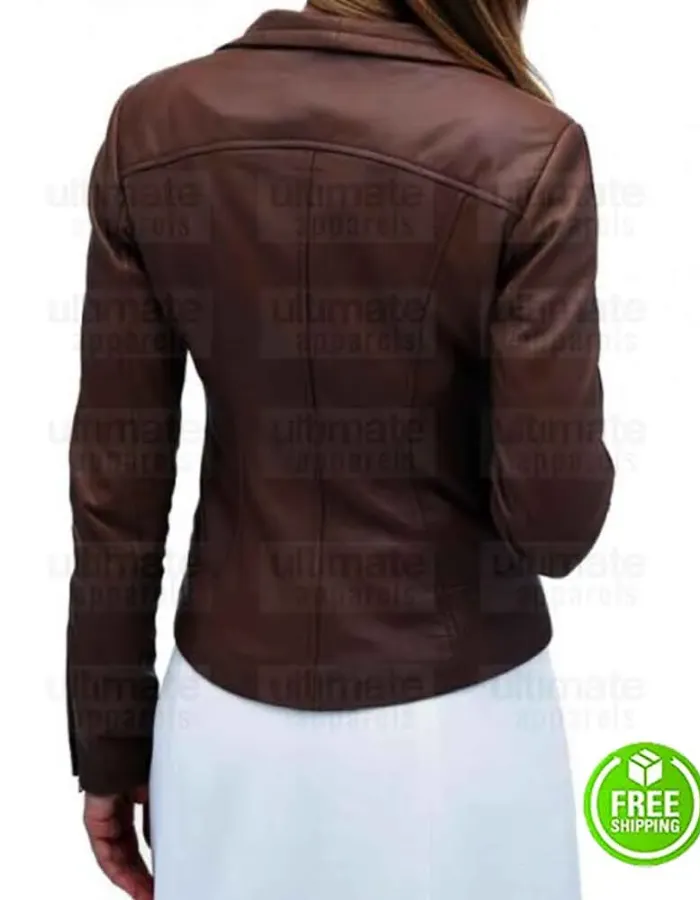 ARROW AUDREY MARIE ANDERSON (LYLA MICHAELS) BROWN LEATHER JACKET