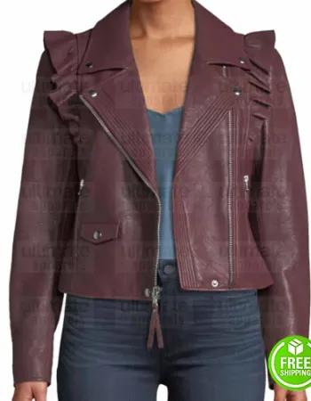 LAST MAN STANDING MOLLY EPHRAIM (MANDY BAXTER) MAROON LEATHER JACKET
