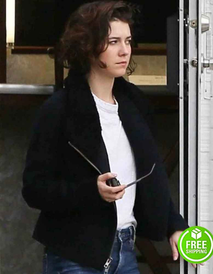 GEMINI MAN MARY ELIZABETH WINSTEAD (DANNY) FUR COLLAR BLACK JACKET 